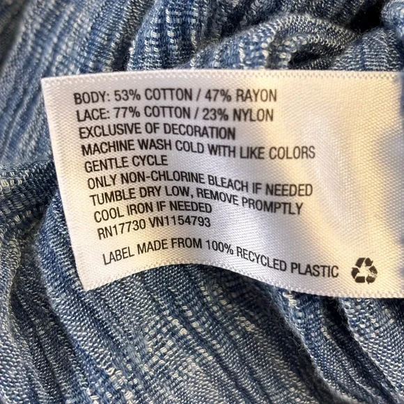 Knox Rose Blue Cotton Blend Peasant Blouse Small - Picture 7 of 8